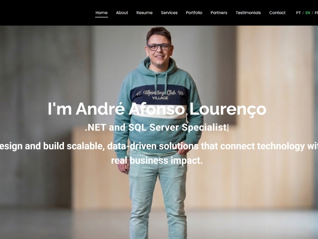 Actualización del sitio web andreafonsolourenco.pt en .NET Core